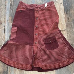Oilily Burgundy asymmetrical Striped flare Skirt